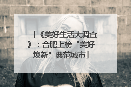 《美好生活大调查》：合肥上榜“美好焕新”典范城市