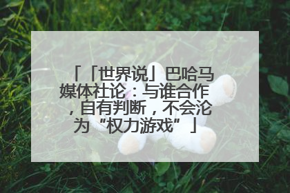「世界说」巴哈马媒体社论：与谁合作，自有判断，不会沦为“权力游戏”