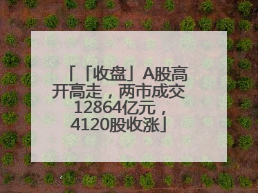 「收盘」A股高开高走，两市成交12864亿元，4120股收涨