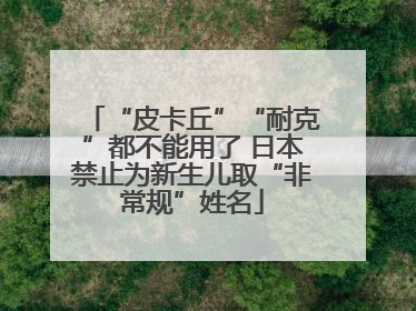 “皮卡丘”“耐克”都不能用了 日本禁止为新生儿取“非常规”姓名
