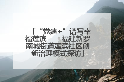 “党建+”谱写幸福莲滨——福建新罗南城街道莲滨社区创新治理模式探访