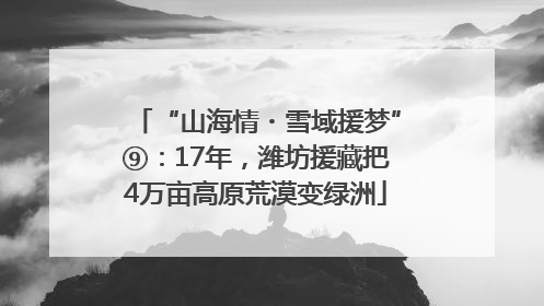 “山海情・雪域援梦”⑨：17年，潍坊援藏把4万亩高原荒漠变绿洲