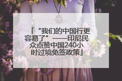 “我们的中国行更容易了”——印尼民众点赞中国240小时过境免签政策