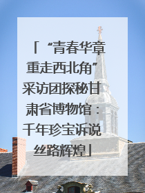 “青春华章重走西北角”采访团探秘甘肃省博物馆：千年珍宝诉说丝路辉煌