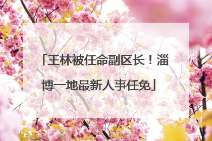 王林被任命副区长！淄博一地最新人事任免