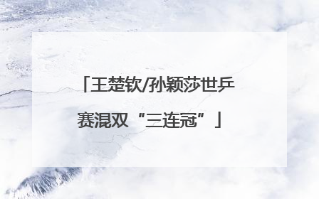 王楚钦/孙颖莎世乒赛混双“三连冠”