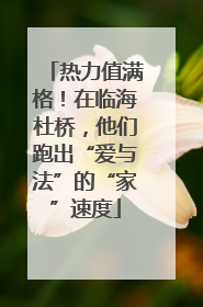 热力值满格！在临海杜桥，他们跑出“爱与法”的“家”速度