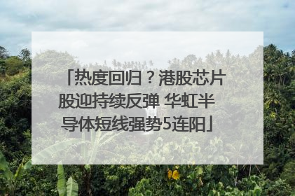 热度回归？港股芯片股迎持续反弹 华虹半导体短线强势5连阳