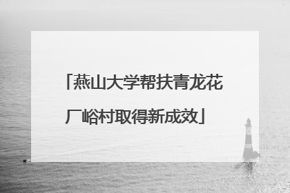 燕山大学帮扶青龙花厂峪村取得新成效