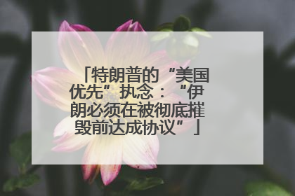 特朗普的“美国优先”执念：“伊朗必须在被彻底摧毁前达成协议”
