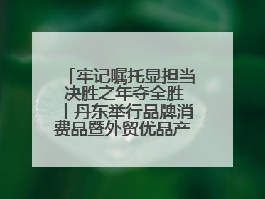 牢记嘱托显担当 决胜之年夺全胜丨丹东举行品牌消费品暨外贸优品产销对接大会