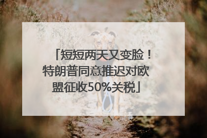 短短两天又变脸！特朗普同意推迟对欧盟征收50%关税