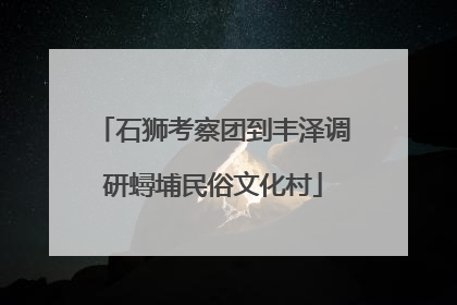 石狮考察团到丰泽调研蟳埔民俗文化村