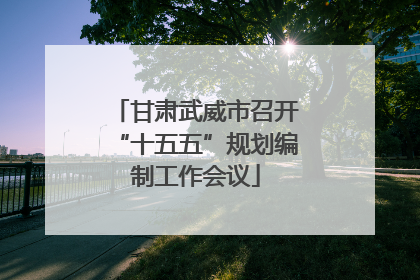 甘肃武威市召开“十五五”规划编制工作会议