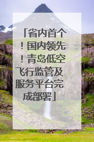 省内首个！国内领先！青岛低空飞行监管及服务平台完成部署
