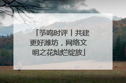 筝鸣时评丨共建更好潍坊，网络文明之花灿烂绽放