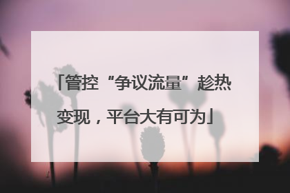 管控“争议流量”趁热变现，平台大有可为