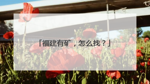 福建有矿，怎么找？