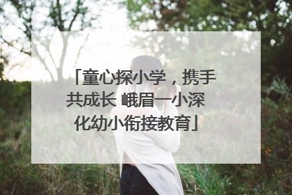 童心探小学，携手共成长 峨眉一小深化幼小衔接教育