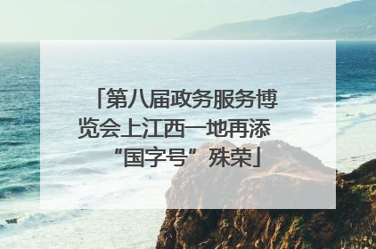 第八届政务服务博览会上江西一地再添“国字号”殊荣
