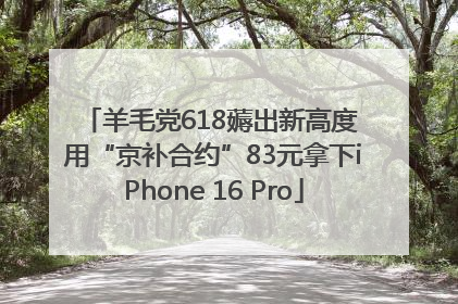 羊毛党618薅出新高度 用“京补合约”83元拿下iPhone 16 Pro