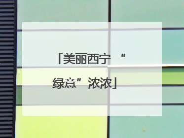 美丽西宁 “绿意”浓浓