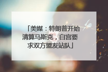 美媒：特朗普开始清算马斯克，白宫要求双方盟友站队