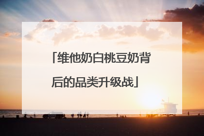 维他奶白桃豆奶背后的品类升级战