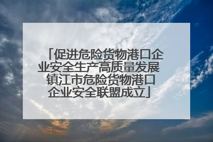促进危险货物港口企业安全生产高质量发展 镇江市危险货物港口企业安全联盟成立
