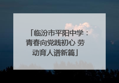 临汾市平阳中学：青春向党践初心 劳动育人谱新篇