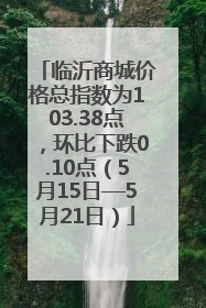 临沂商城价格总指数为103.38点，环比下跌0.10点（5月15日—5月21日）
