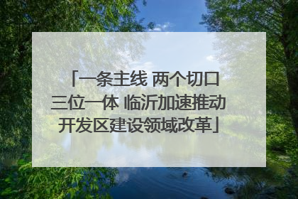 一条主线 两个切口 三位一体 临沂加速推动开发区建设领域改革