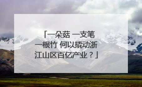 一朵菇 一支笔 一根竹 何以撬动浙江山区百亿产业？
