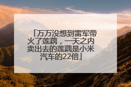 万万没想到雷军带火了莲藕，一天之内卖出去的莲藕是小米汽车的22倍