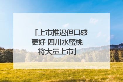 上市推迟但口感更好 四川水蜜桃将大量上市
