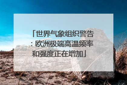 世界气象组织警告：欧洲极端高温频率和强度正在增加