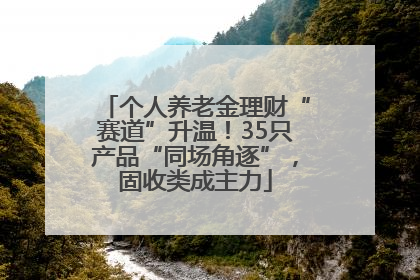 个人养老金理财“赛道”升温！35只产品“同场角逐”，固收类成主力