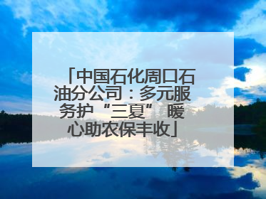中国石化周口石油分公司：多元服务护“三夏” 暖心助农保丰收
