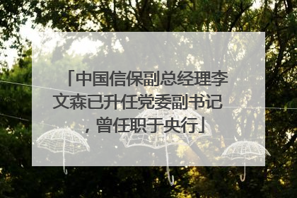 中国信保副总经理李文森已升任党委副书记，曾任职于央行