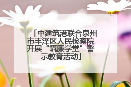 中建筑港联合泉州市丰泽区人民检察院开展“筑廉学堂”警示教育活动