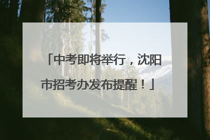 中考即将举行，沈阳市招考办发布提醒！