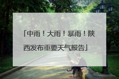 中雨！大雨！暴雨！陕西发布重要天气报告