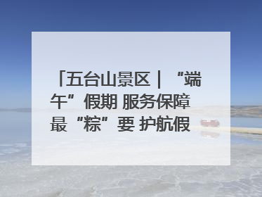 五台山景区｜“端午”假期 服务保障最“粽”要 护航假期“不打烊”