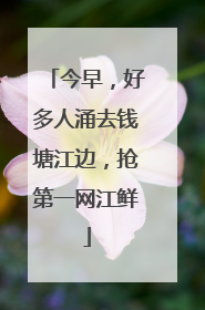 今早，好多人涌去钱塘江边，抢第一网江鲜