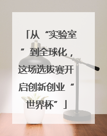 从“实验室”到全球化，这场选拔赛开启创新创业“世界杯”