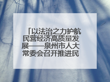 以法治之力护航民营经济高质量发展——泉州市人大常委会召开推进民营经济促进法贯彻实施座谈会