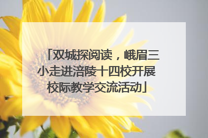 双城探阅读，峨眉三小走进涪陵十四校开展校际教学交流活动