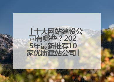 十大网站建设公司有哪些？2025年最新推荐10家优质建站公司
