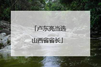 卢东亮当选山西省省长