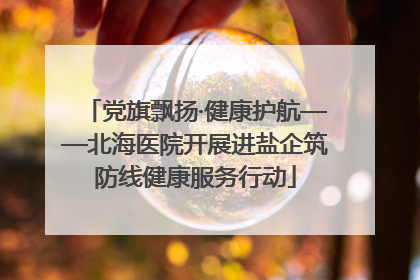 党旗飘扬·健康护航——北海医院开展进盐企筑防线健康服务行动
